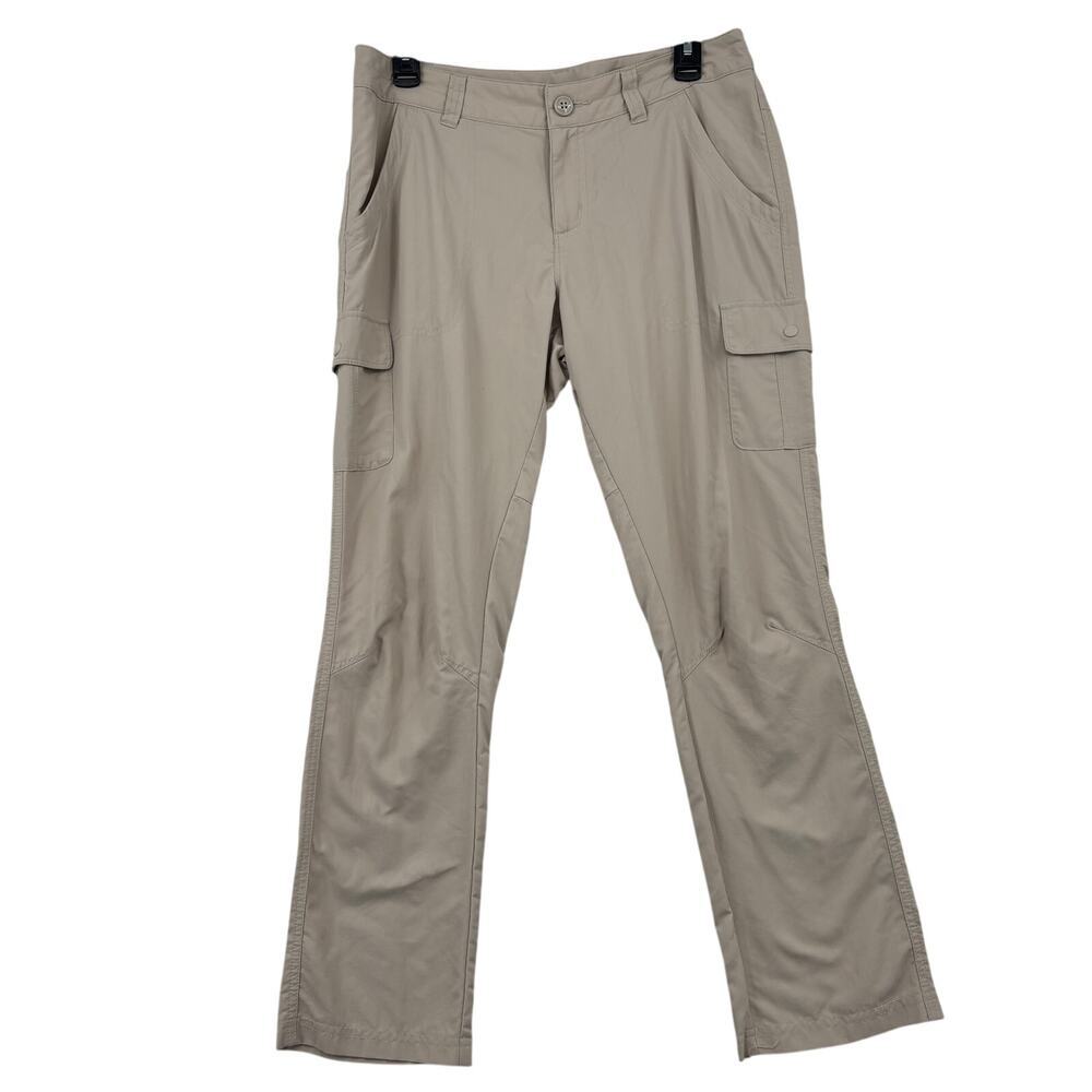 Columbia Cargo Pants Size 8 Tan Omni Shield Hiking Performance Lightweight Nylon